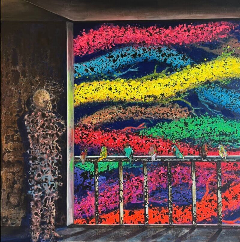 Réaction un peu tardive - 100x100cm